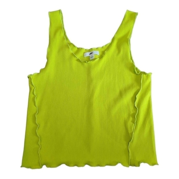 𝅺BP Lime Green Lettuce Trim Crop Top Size S - Picture 1 of 2